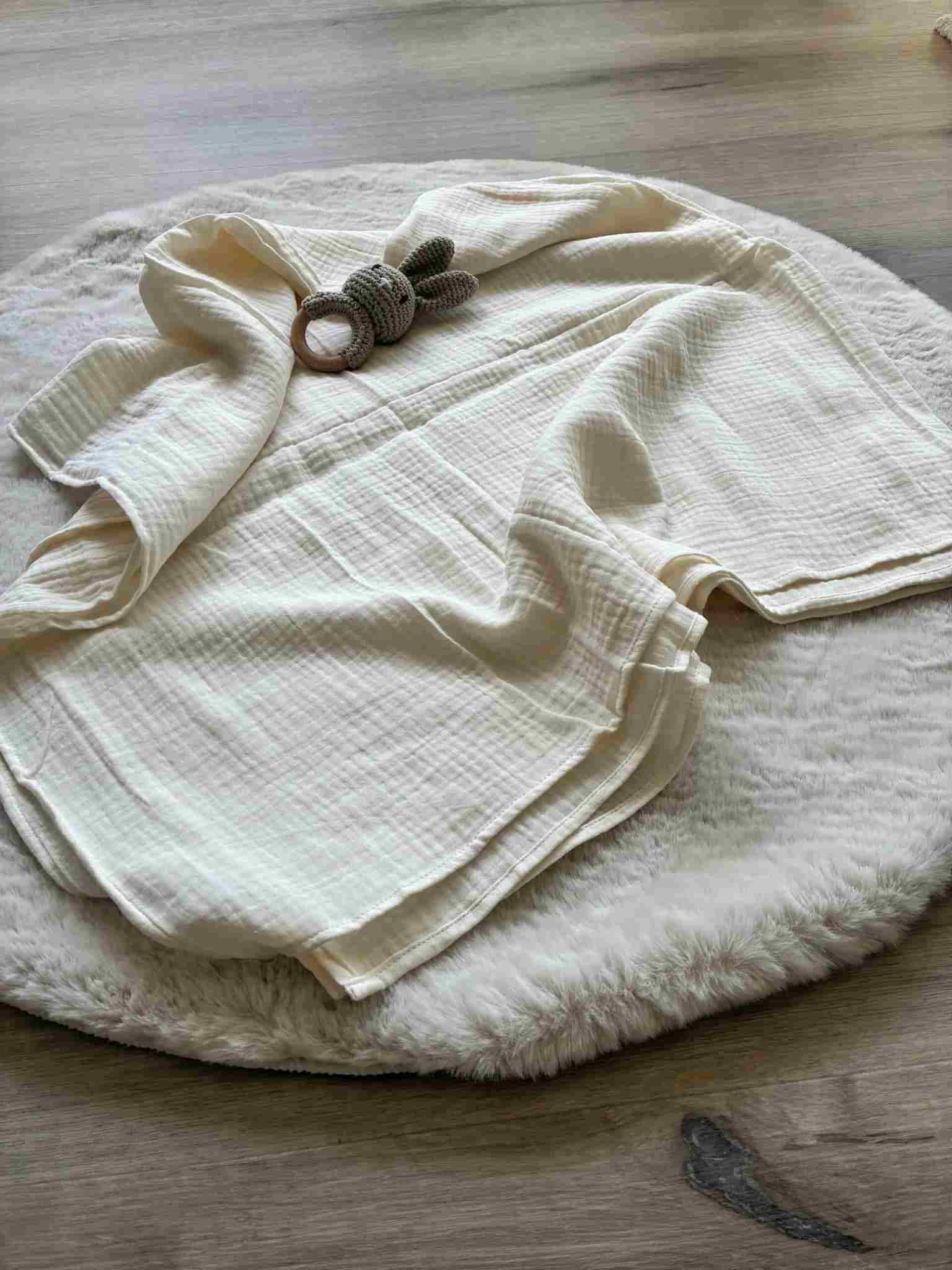 Muselin Babydecke - 100% Baumwolle, Beige