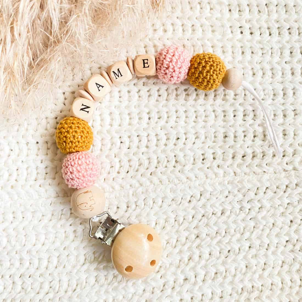 Schnullerkette "Pink Rainbow"