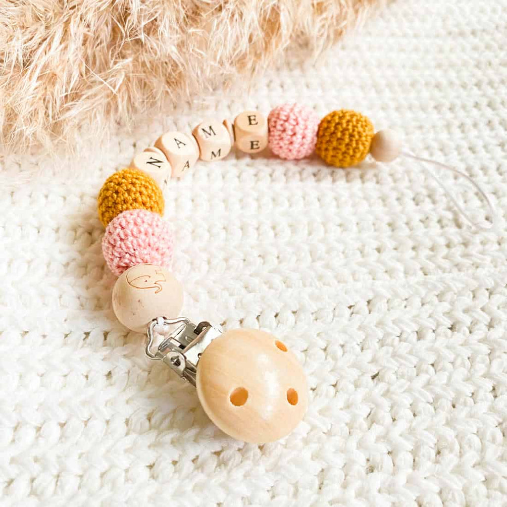 Schnullerkette "Pink Rainbow"