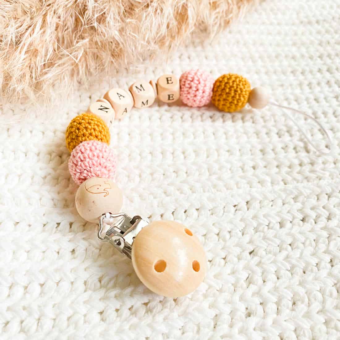 Schnullerkette "Pink Rainbow"