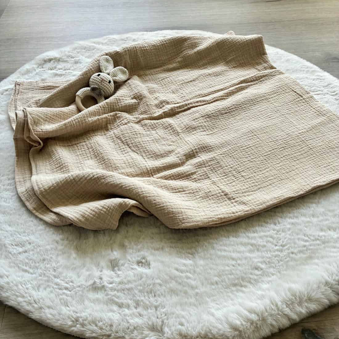 Muselin Babydecke - 100% Baumwolle, Hellbraun